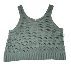 Old Navy Pointelle-Knit Sweater Tank Top sage green women’s 4x NWT